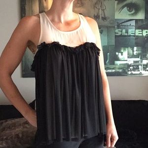 Black and off white tank